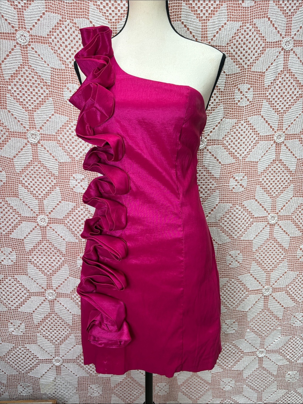 Twentyone One-Shoulder Ruffle Mini Dress – Size M